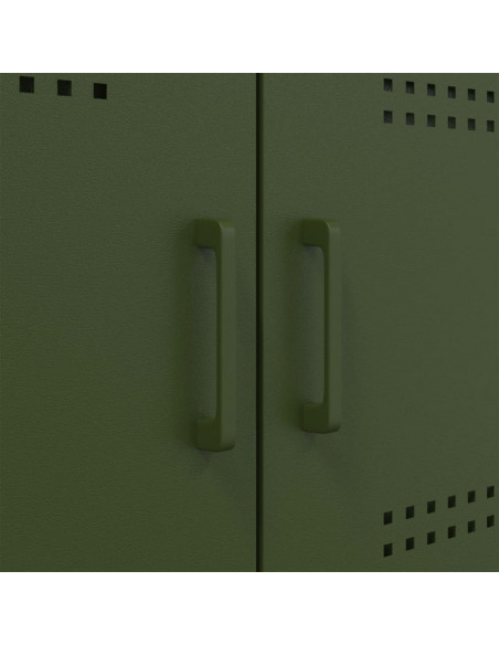 Credenza Verde Oliva 68x39x113 cm in Acciaio