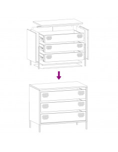 Credenza Verde Oliva 68x39x58,5 cm in Acciaio Laminato a Freddo