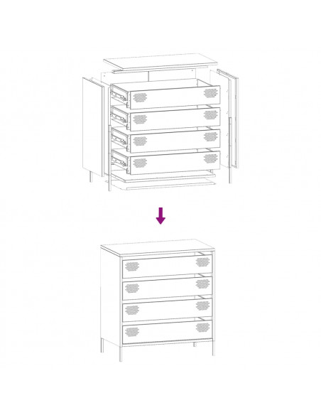 Credenza Verde Oliva 68x39x73,5 cm in Acciaio Laminato a Freddo