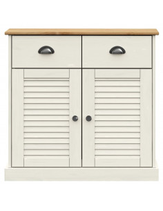 Credenza VIGO Bianca 78x40x175 cm in Legno Massello di Pino