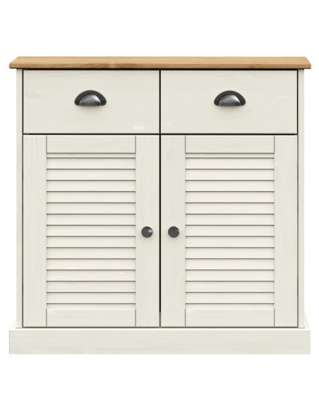 Credenza VIGO Bianca 78x40x175 cm in Legno Massello di Pino