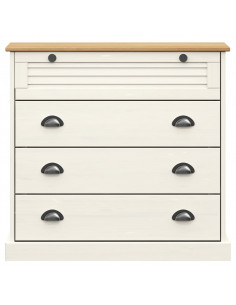 Credenza VIGO Bianca 80x40x176 cm in Legno Massello di Pino