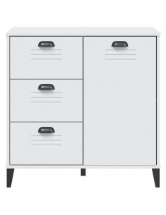 Credenza VIKEN Bianca 80x40x80 cm in Legno Massello di Pino