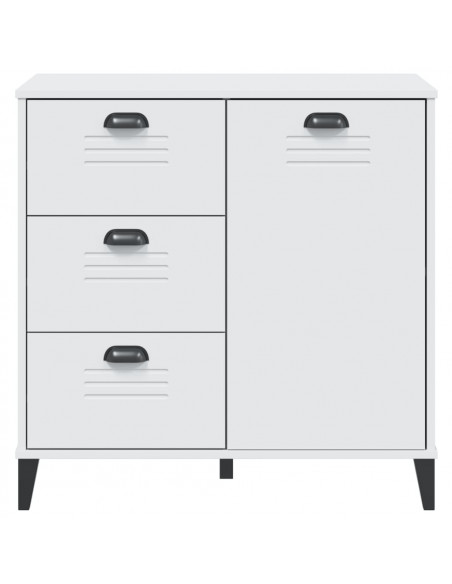 Credenza VIKEN Bianca 80x40x80 cm in Legno Massello di Pino