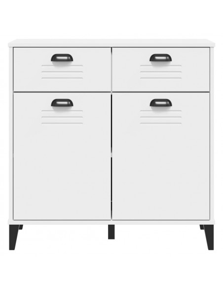 Credenza VIKEN Bianca 80x40x80 cm in Legno Massello di Pino