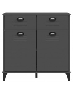 Credenza VIKEN Grigio Antracite 80x40x80 cm Legno Massello Pino