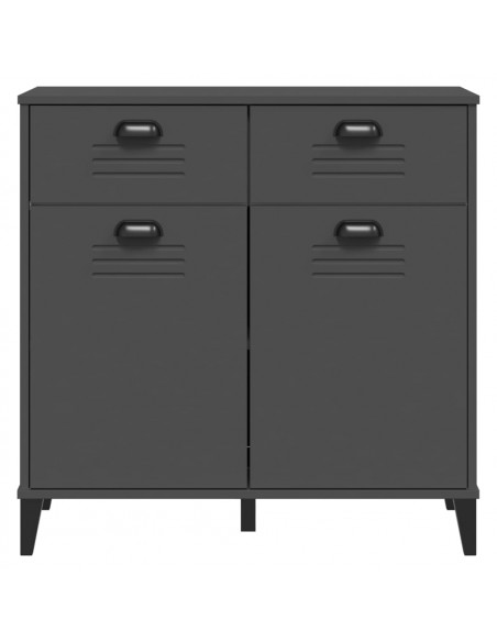 Credenza VIKEN Grigio Antracite 80x40x80 cm Legno Massello Pino