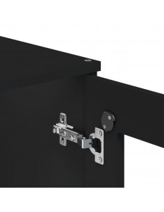 Credenza VIKEN Nera 80x40x190 cm in Legno Massello di Pino