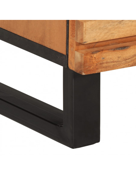 Credenze 2 pz 60x34x75 cm in Legno Massello di Acacia