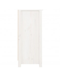 Credenze 2 pz Bianche 40x35x80 cm in Legno Massello di Pino