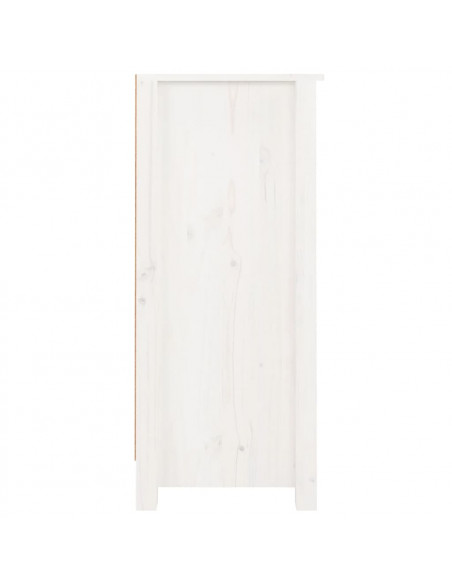 Credenze 2 pz Bianche 40x35x80 cm in Legno Massello di Pino