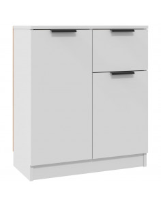 Credenze 2 pz Bianche 60x30x70 cm in Legno Multistrato