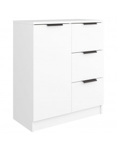 Credenze 2 pz Bianche 60x30x70 cm in Legno Multistrato