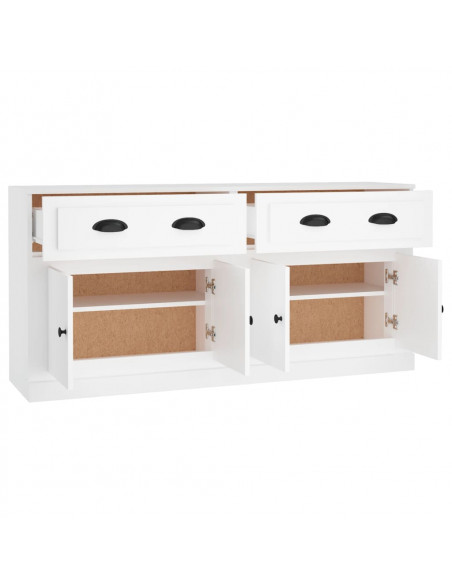 Credenze 2 pz Bianche in Legno Multistrato