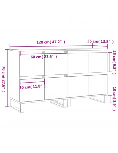 Credenze 2 pz Bianco Lucido in Legno Multistrato