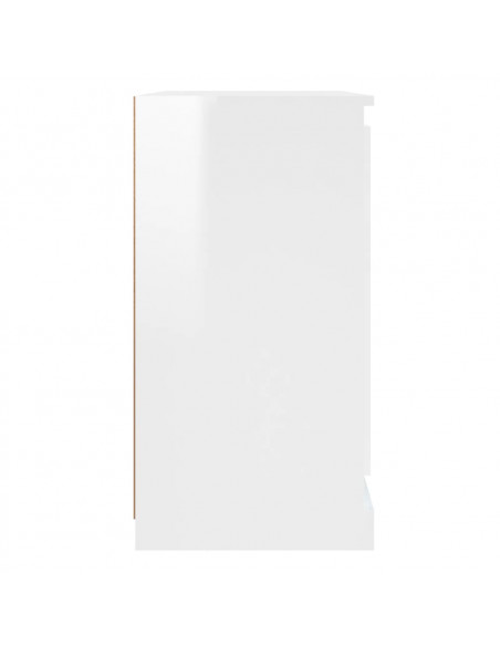 Credenze 2 pz Bianco Lucido in Legno Multistrato