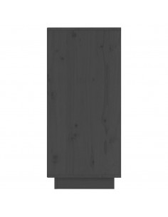 Credenze 2 pz Grigie 31,5x34x75 cm in Legno Massello di Pino
