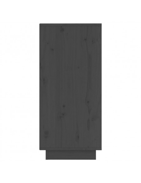 Credenze 2 pz Grigie 31,5x34x75 cm in Legno Massello di Pino