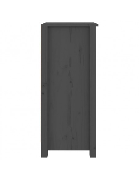 Credenze 2 pz Grigie 40x35x80 cm in Legno Massello di Pino