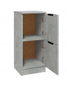 Credenze 2 pz Grigio Cemento 30x30x70 cm in Legno Multistrato