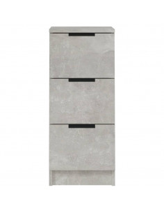 Credenze 2 pz Grigio Cemento 30x30x70 cm in Legno Multistrato