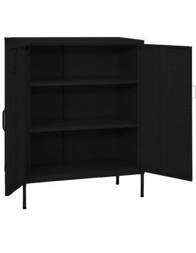 Armadietto Nero 80x35x101,5 cm in Acciaio