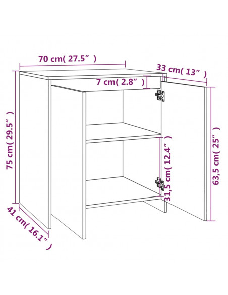 Credenze 2 pz Grigio Cemento in Legno Multistrato