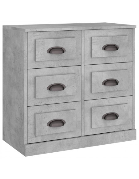 Credenze 2 pz Grigio Cemento in Legno Multistrato