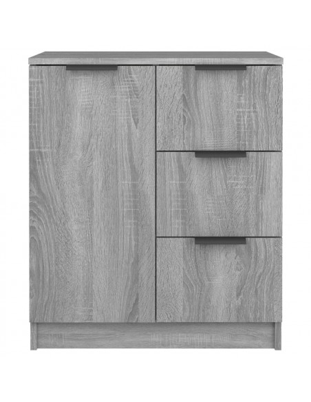 Credenze 2 pz Grigio Sonoma 60x30x70 cm in Legno Multistrato