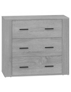 Credenze 2 pz Grigio Sonoma in Legno Multistrato