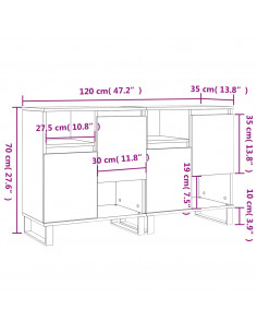 Credenze 2 pz Grigio Sonoma in Legno Multistrato