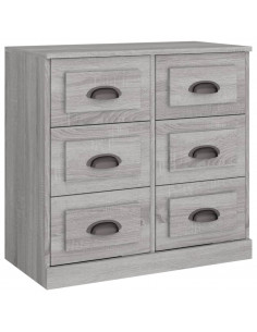 Credenze 2 pz Grigio Sonoma in Legno Multistrato