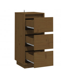 Credenze 2 pz Marrone Miele 32x34x75 cm Legno Massello di Pino