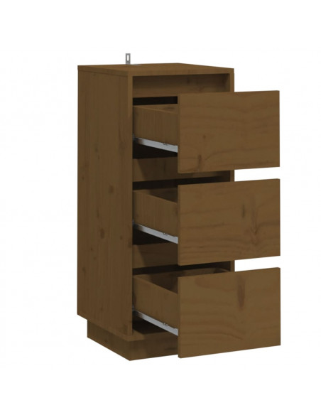Credenze 2 pz Marrone Miele 32x34x75 cm Legno Massello di Pino