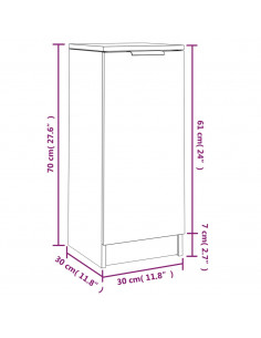 Credenze 2 pz Nere 30x30x70 cm in Legno Multistrato