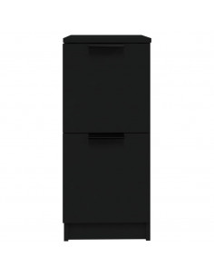 Credenze 2 pz Nere 30x30x70 cm in Legno Multistrato