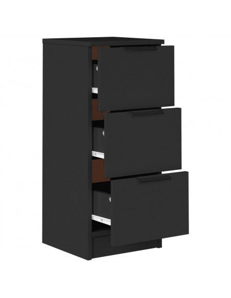 Credenze 2 pz Nere 30x30x70 cm in Legno Multistrato
