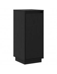 Credenze 2 pz Nere 31,5x34x75 cm in Legno Massello di Pino