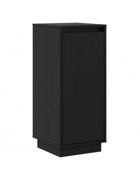 Credenze 2 pz Nere 31,5x34x75 cm in Legno Massello di Pino