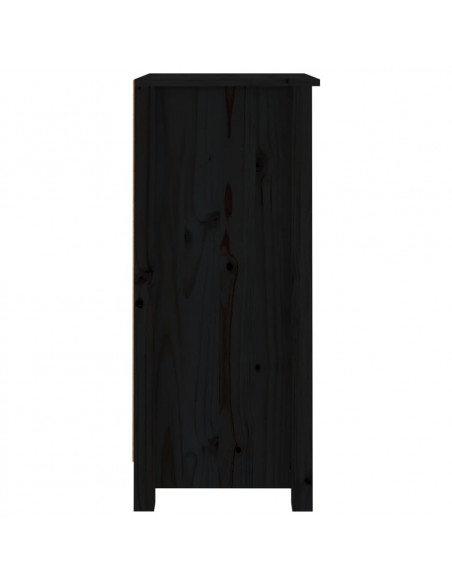 Credenze 2 pz Nere 40x35x80 cm in Legno Massello di Pino