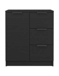 Credenze 2 pz Nere 60x30x70 cm in Legno Multistrato