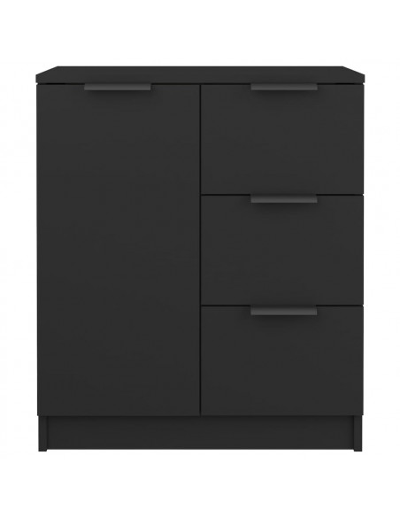 Credenze 2 pz Nere 60x30x70 cm in Legno Multistrato