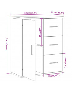 Credenze 2 pz Nere 60x31x70 cm in Legno Multistrato
