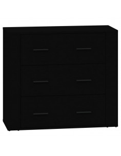 Credenze 2 pz Nere in Legno Multistrato