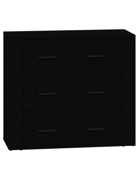 Credenze 2 pz Nere in Legno Multistrato