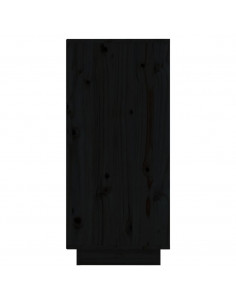 Credenze 2 pz Nero 31,5x34x75 cm in Legno Massello di Pino