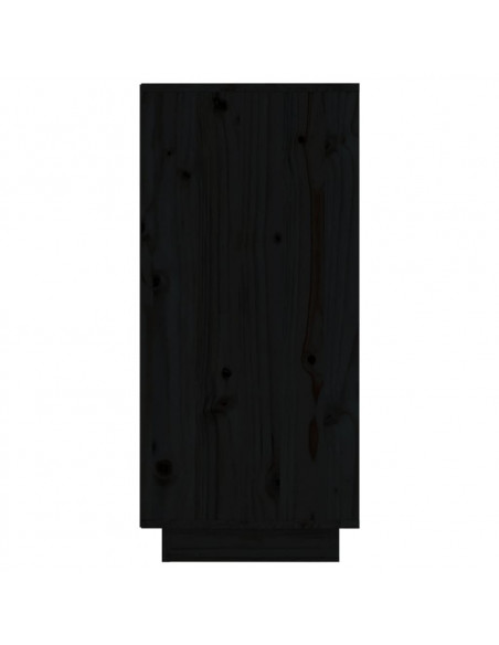 Credenze 2 pz Nero 31,5x34x75 cm in Legno Massello di Pino