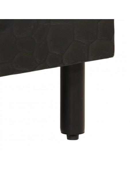 Credenze 2 pz Nero 60x33x75 cm in Legno Massello di Mango