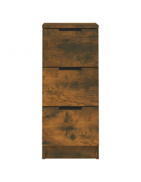Credenze 2 pz Rovere Fumo 30x30x70 cm in Legno Multistrato