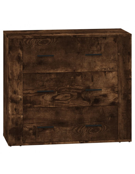 Credenze 2 pz Rovere Fumo in Legno Multistrato